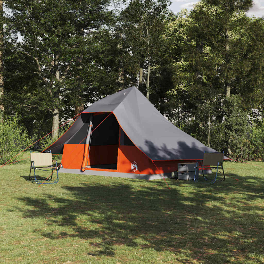 Tipi šator s krovom Siva i narančasta 364 x 281 x 257 cm taft