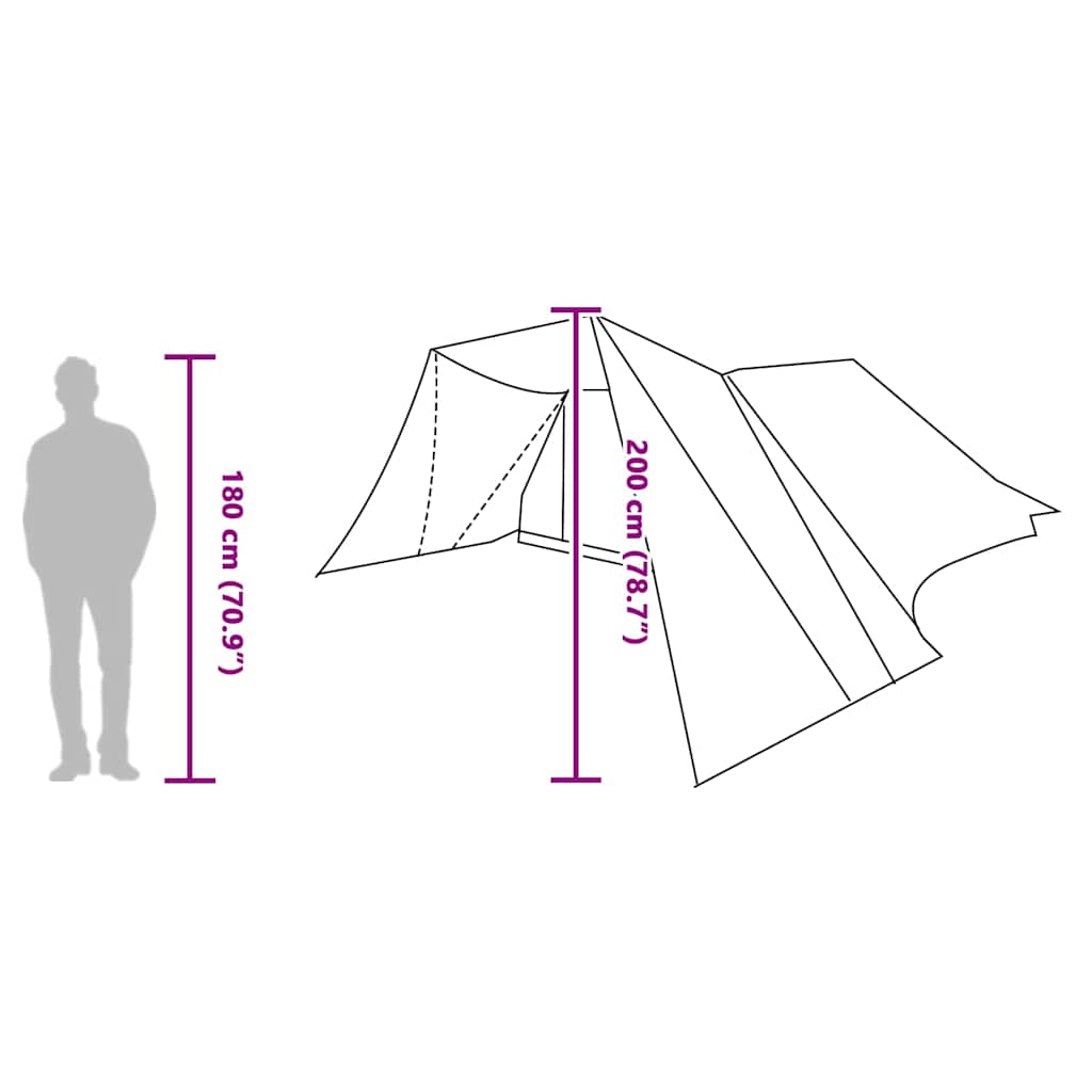 Tipi šator s krovom s pohranom Plava 660 x 456 x 200 cm taft