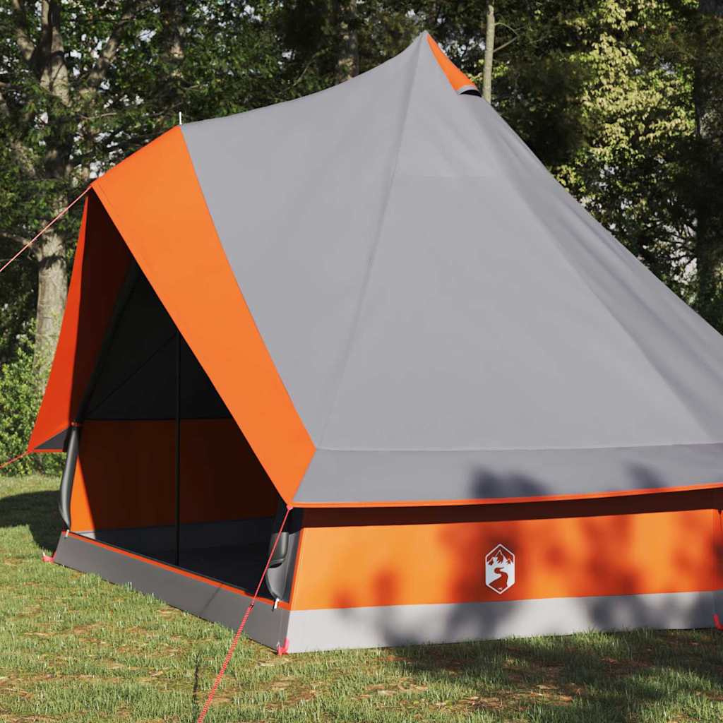 Tipi šator s krovom Siva i narančasta 400 x 346 x 250 cm taft