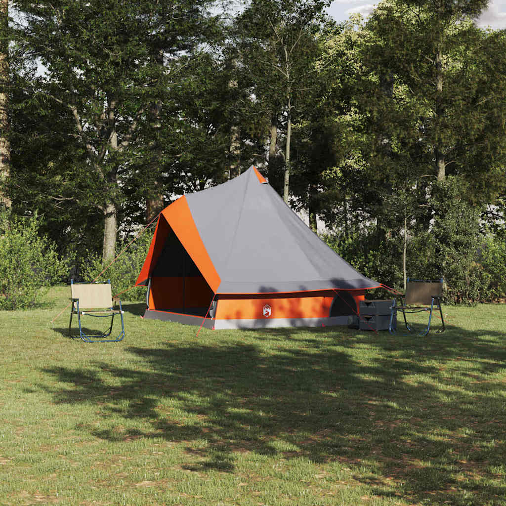 Tipi šator s krovom Siva i narančasta 400 x 346 x 250 cm taft