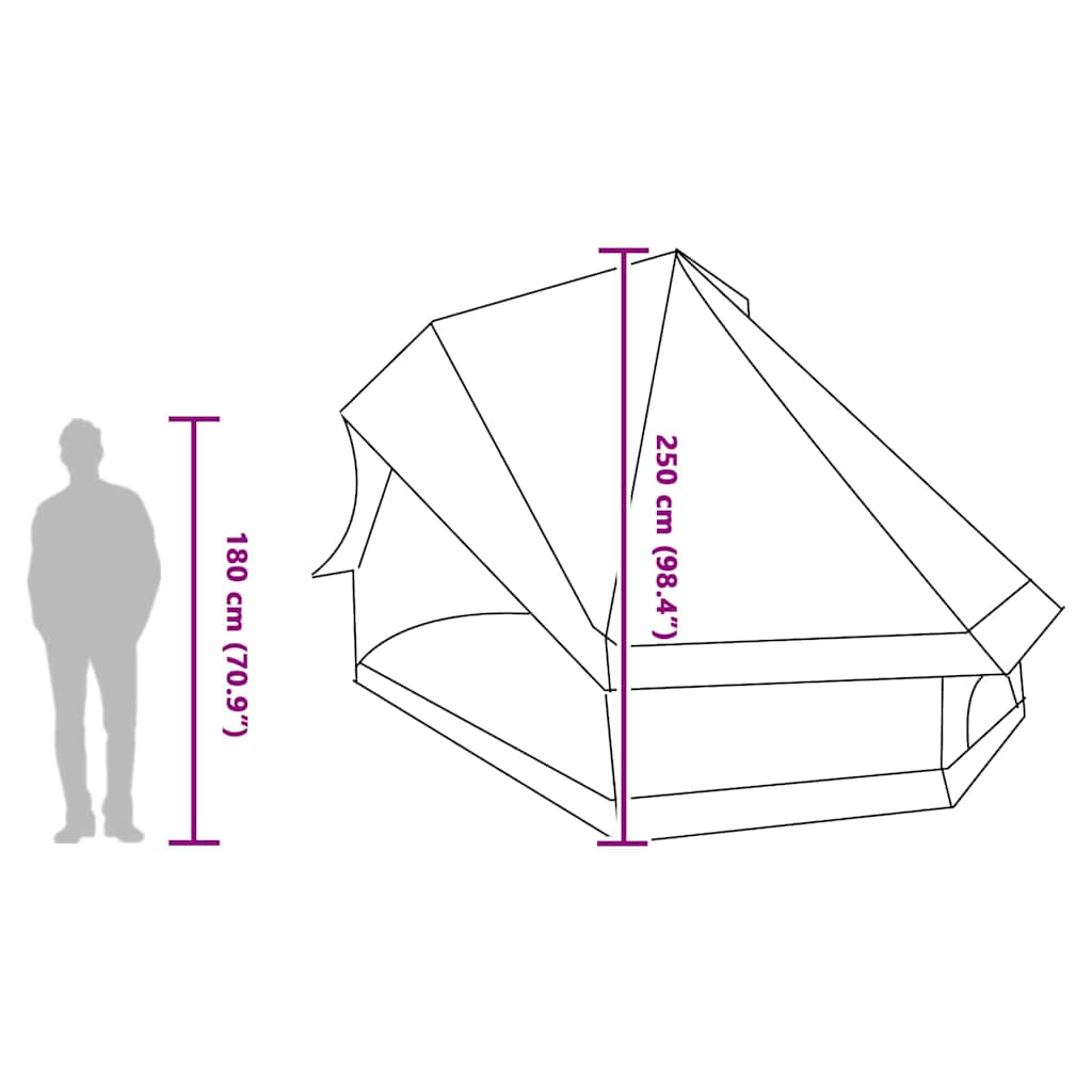 Tipi šator s krovom Siva i narančasta 400 x 346 x 250 cm taft