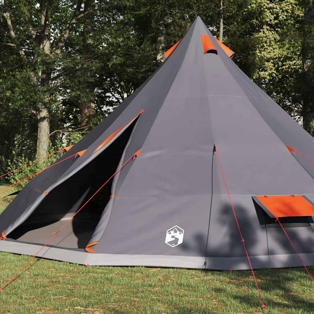 Tipi šator s krovom Siva i narančasta 560 x 560 x 300 cm taft
