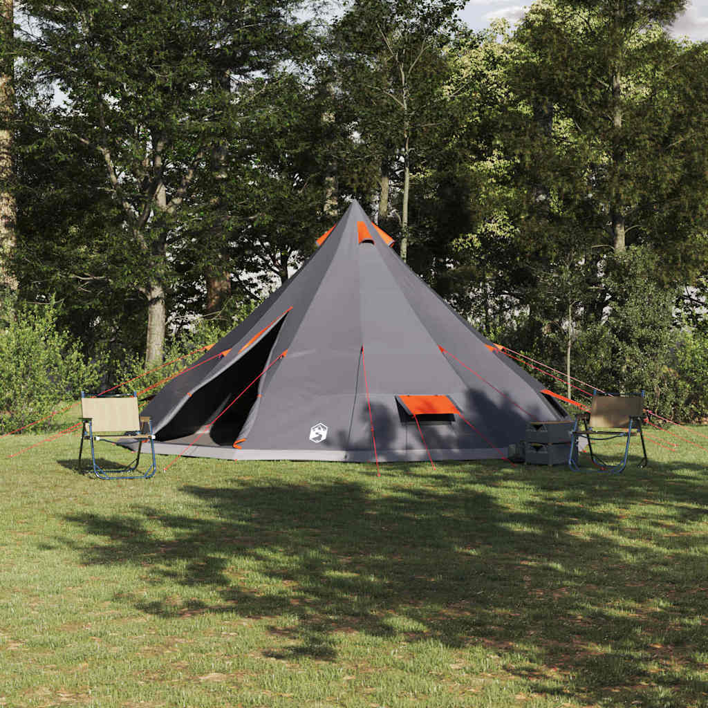 Tipi šator s krovom Siva i narančasta 560 x 560 x 300 cm taft