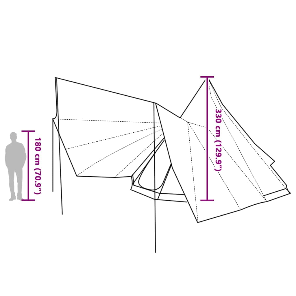Tipi šator s krovom s pohranom Plava 510 x 690 x 330 cm taft