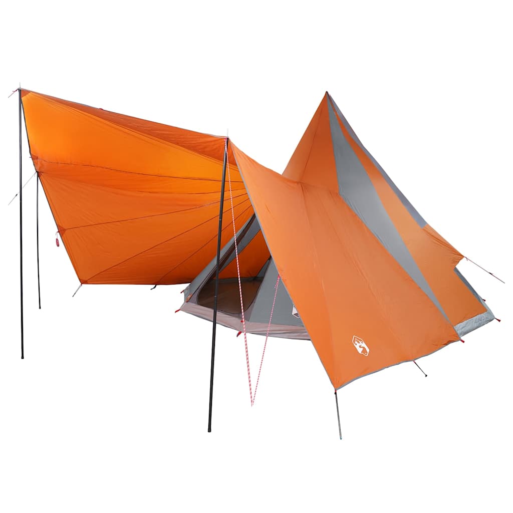 Tipi šator s krovom Siva i narančasta 510 x 690 x 330 cm taft