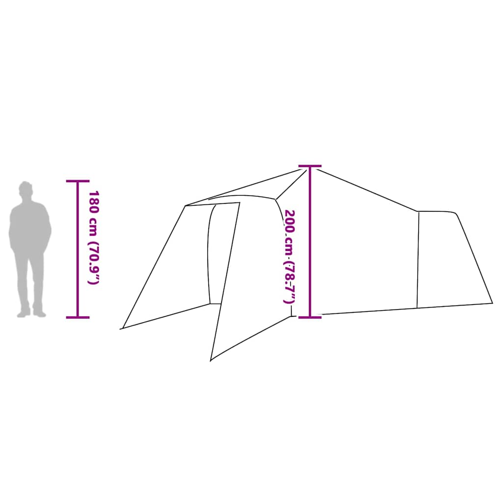 Tipi šator s krovom s pohranom Plava 492 x 492 x 275 cm taft