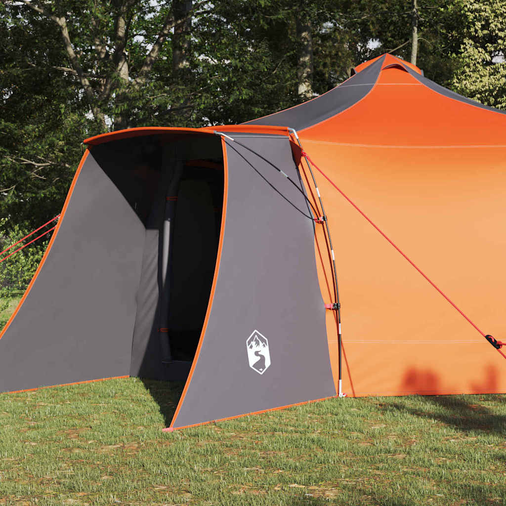 Tipi šator s krovom Siva i narančasta 492 x 492 x 275 cm taft