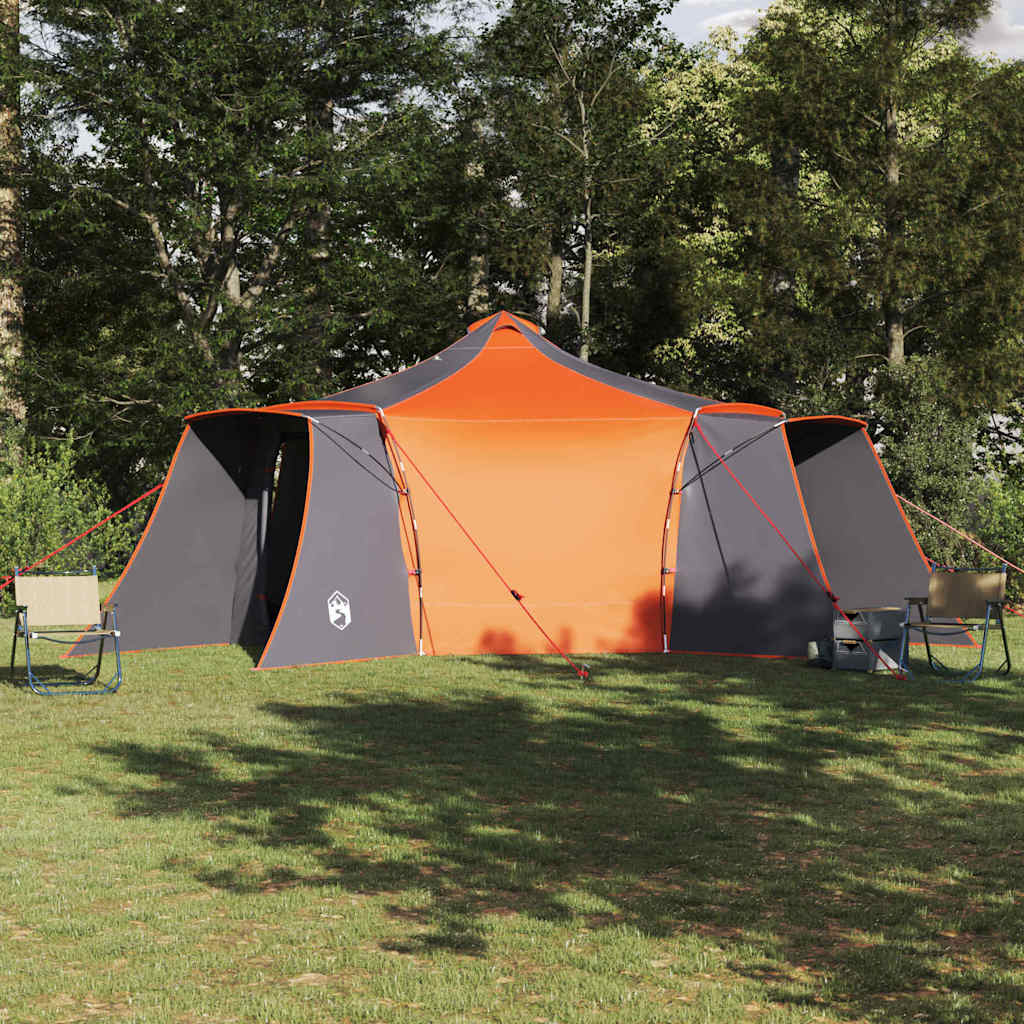 Tipi šator s krovom Siva i narančasta 492 x 492 x 275 cm taft