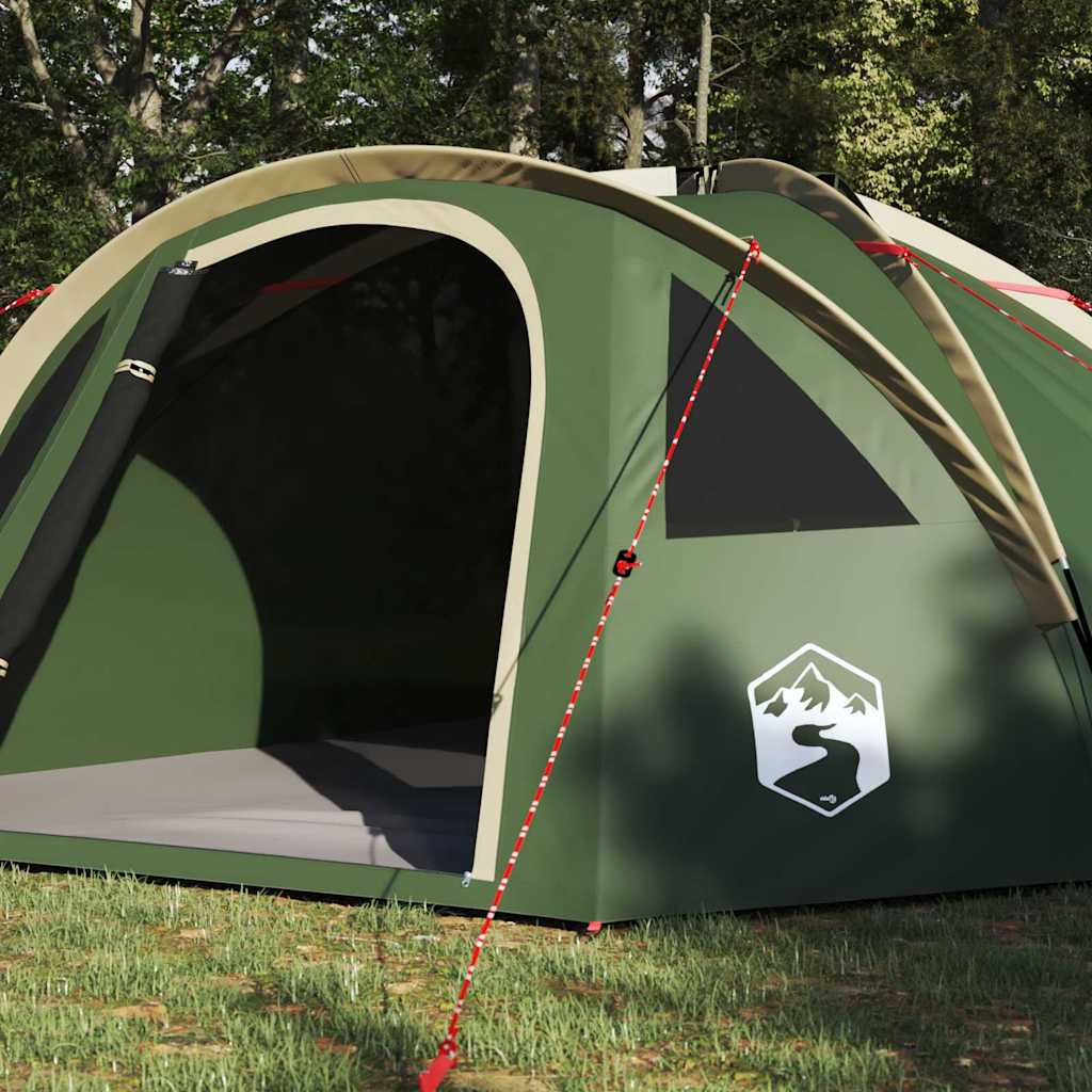 Kamping šator s krovom Zelena 308 x 268 x 130 cm Poliester