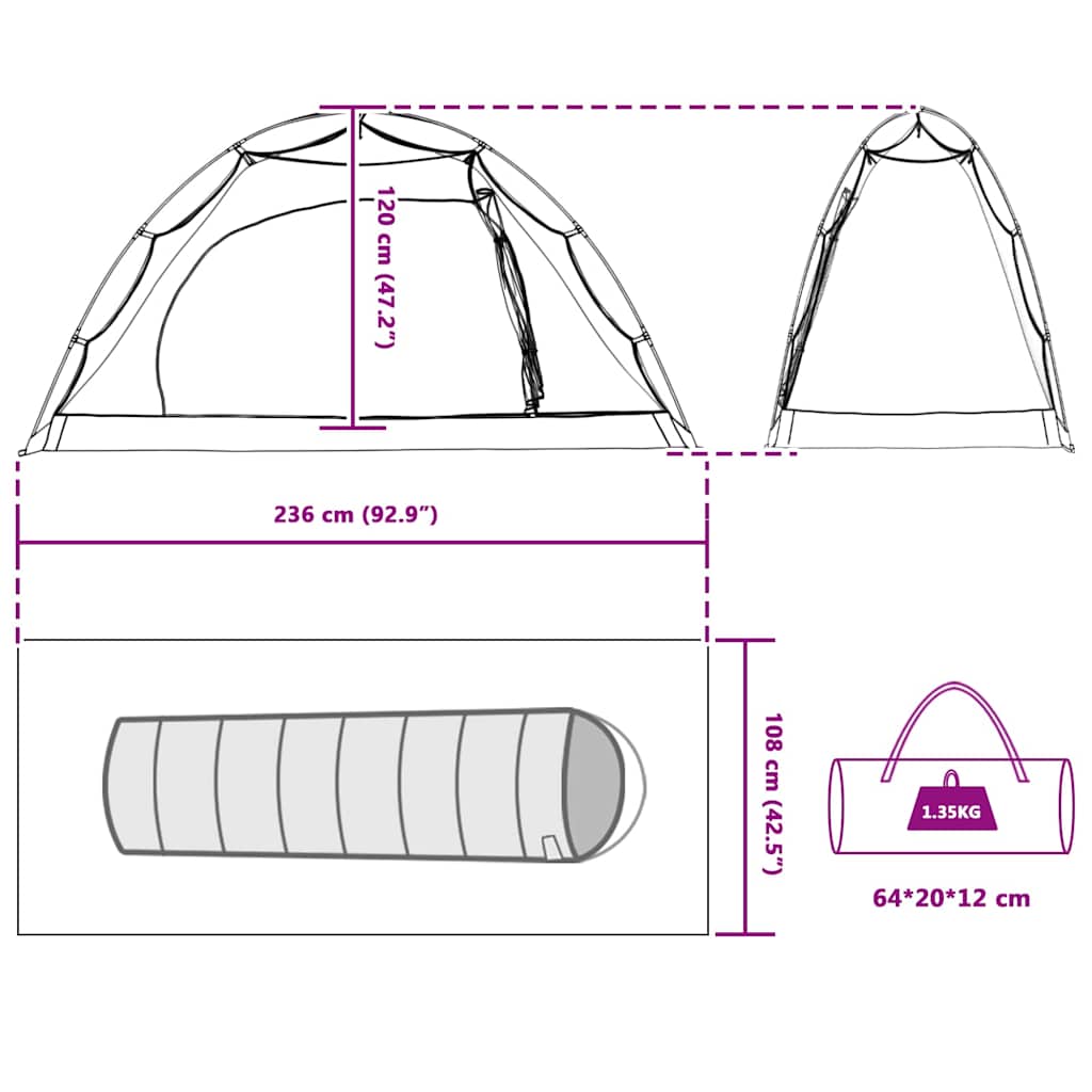 Šator s krovom s pohranom Siva i crna 236 x 108 x 120 cm