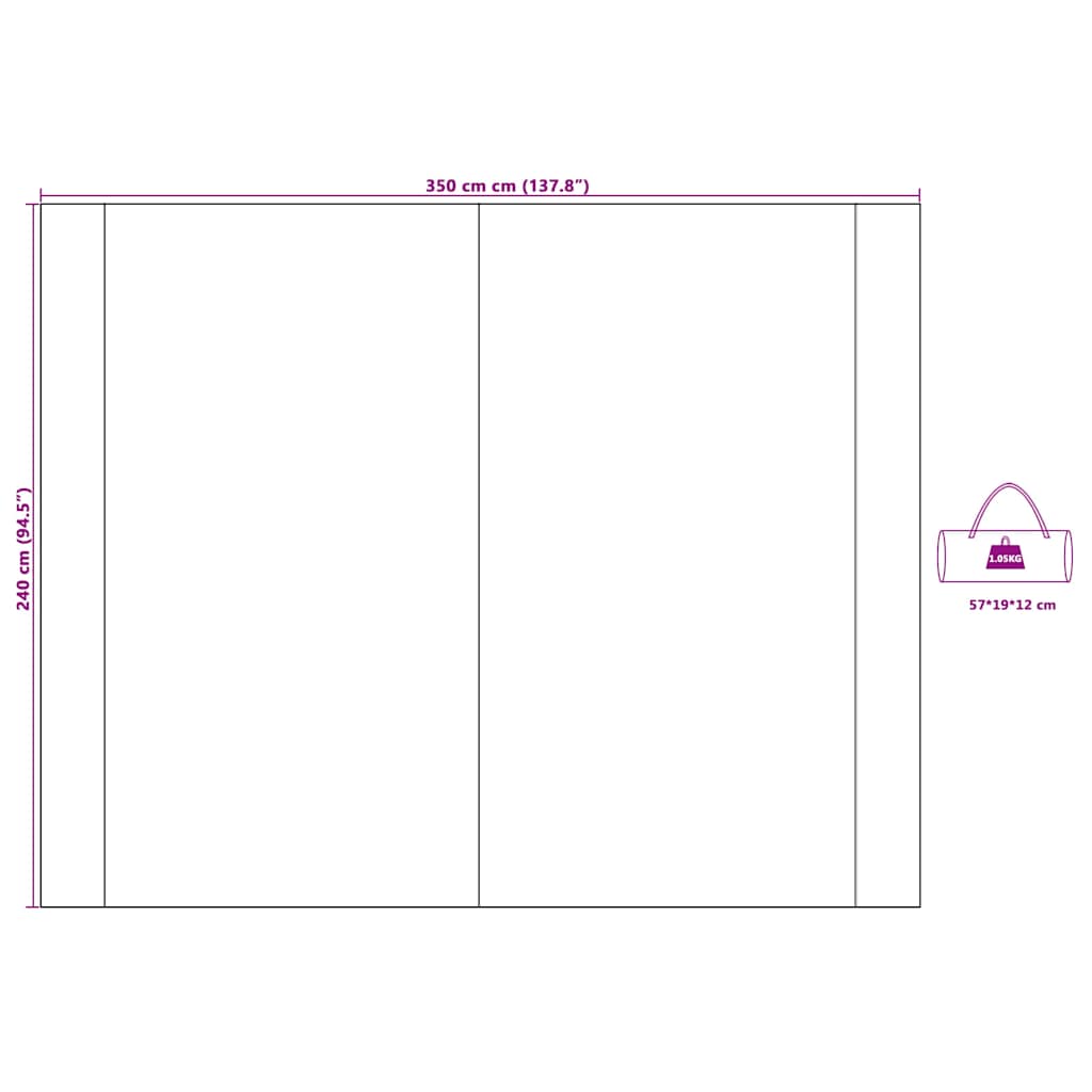 Platno otporno na vodu s krovom Zelena 240 x 350 cm