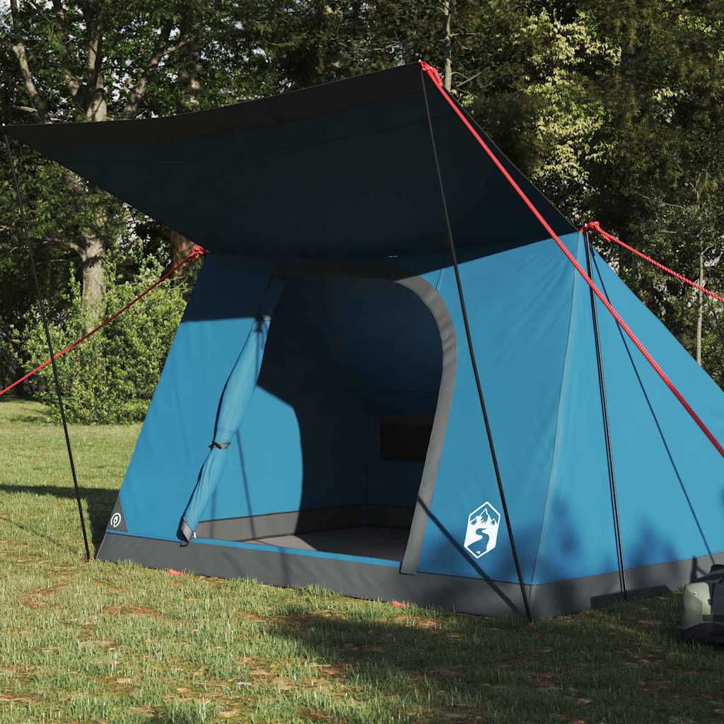 Kamping šator s krovom s pohranom Plava 282 x 225 x 154 cm taft