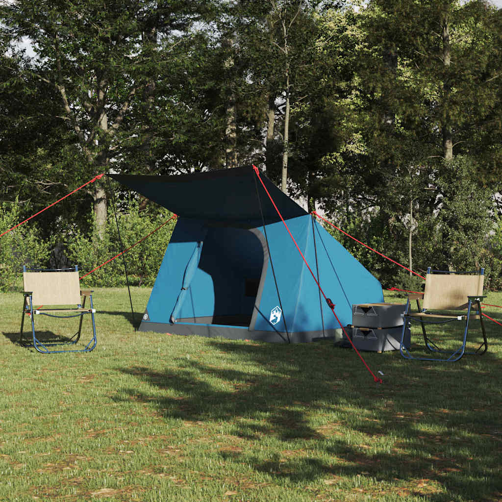 Kamping šator s krovom s pohranom Plava 282 x 225 x 154 cm taft