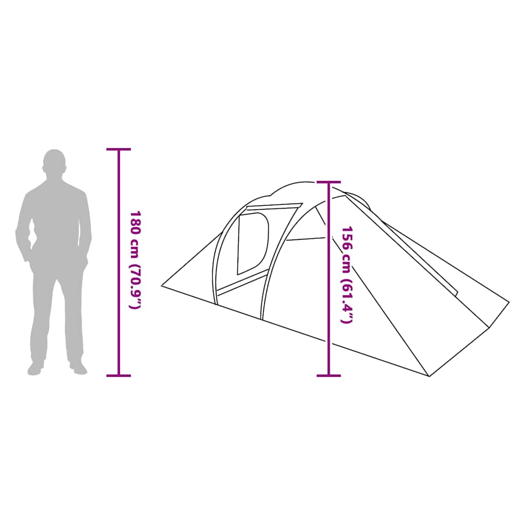 Tunelski šator s krovom Zelena 510 x 240 x 156 cm taft