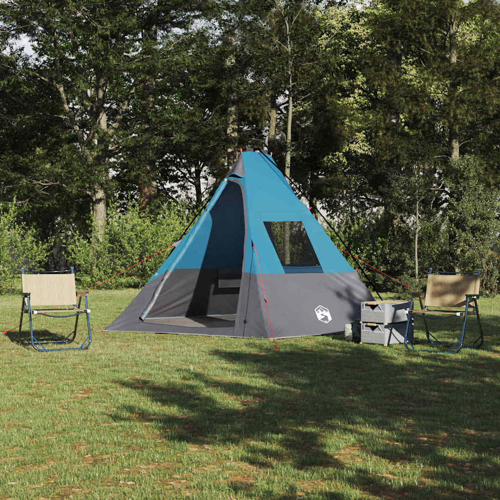 Tipi šator s krovom s pohranom Plava 383 x 338 x 217 cm taft