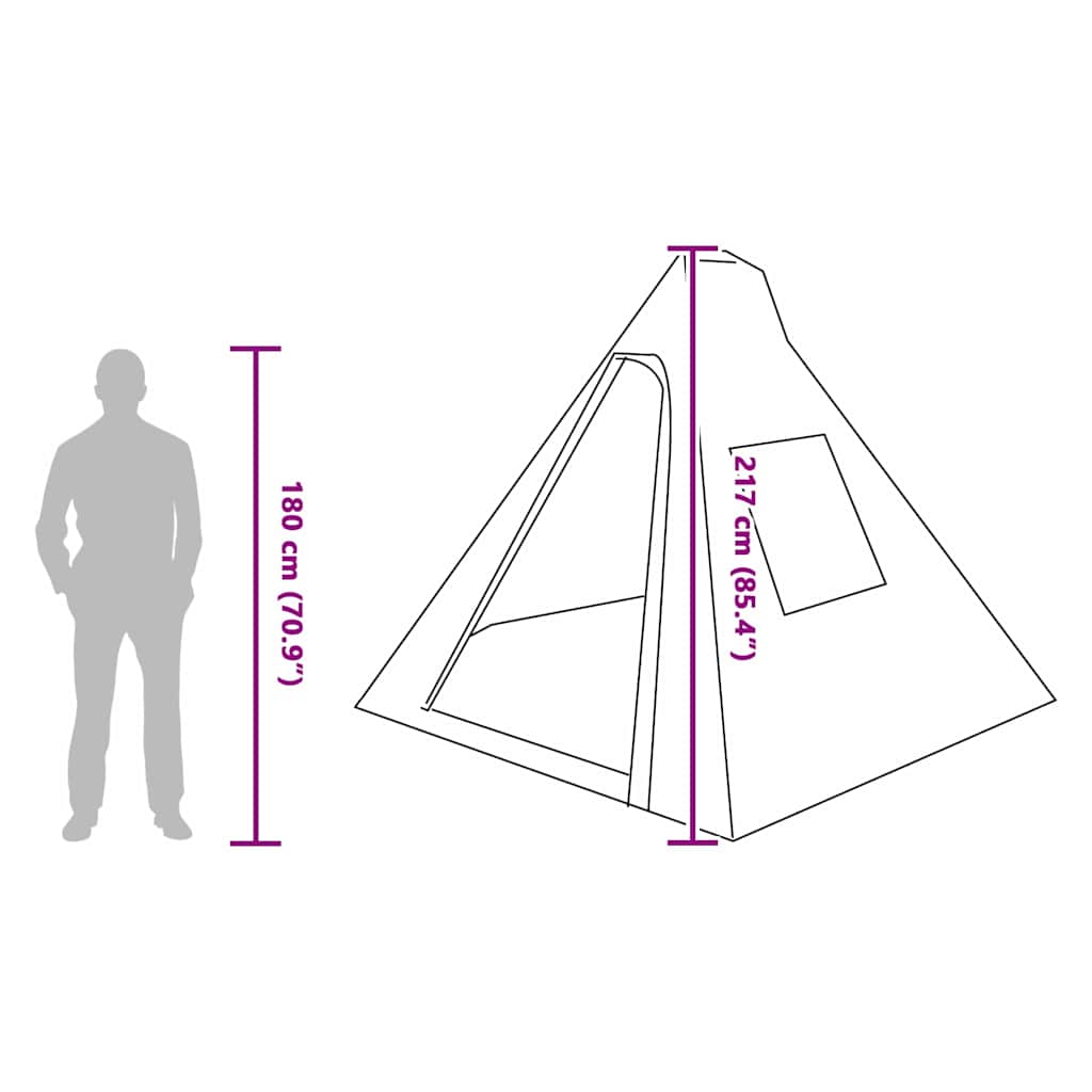 Tipi šator s krovom s pohranom Plava 383 x 338 x 217 cm taft