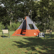 Tipi šator s krovom Siva i narančasta 383 x 338 x 217 cm taft