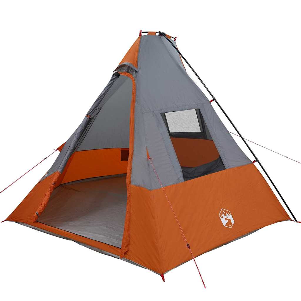 Tipi šator s krovom Siva i narančasta 383 x 338 x 217 cm taft