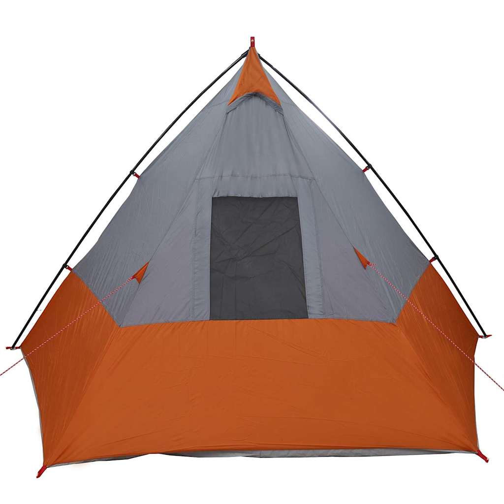 Tipi šator s krovom Siva i narančasta 383 x 338 x 217 cm taft