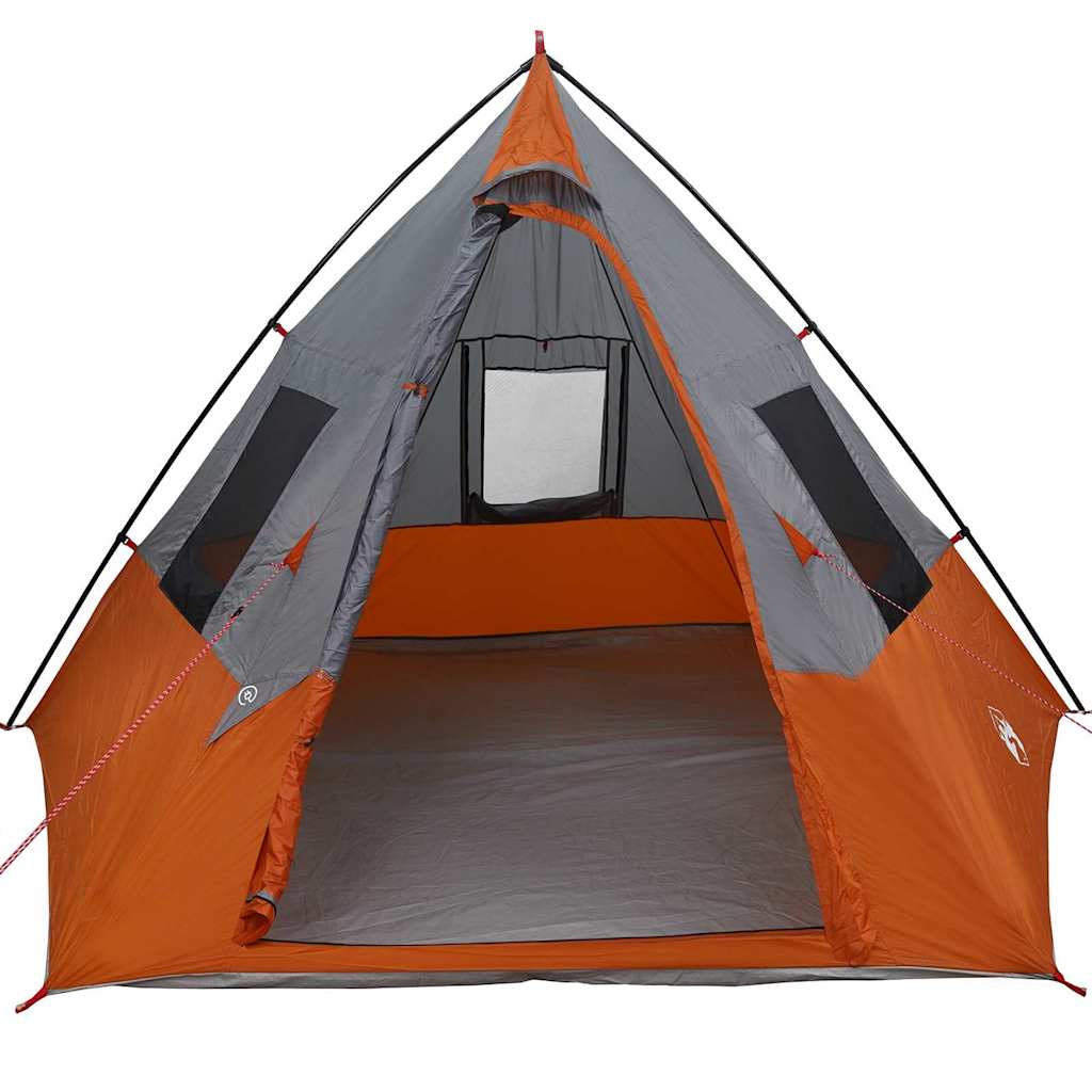 Tipi šator s krovom Siva i narančasta 383 x 338 x 217 cm taft