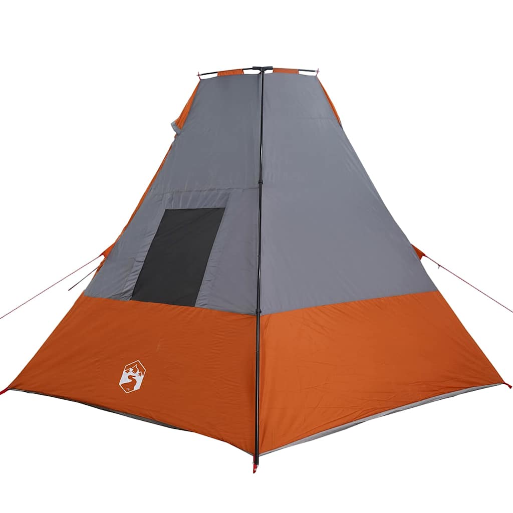 Tipi šator s krovom Siva i narančasta 383 x 338 x 217 cm taft