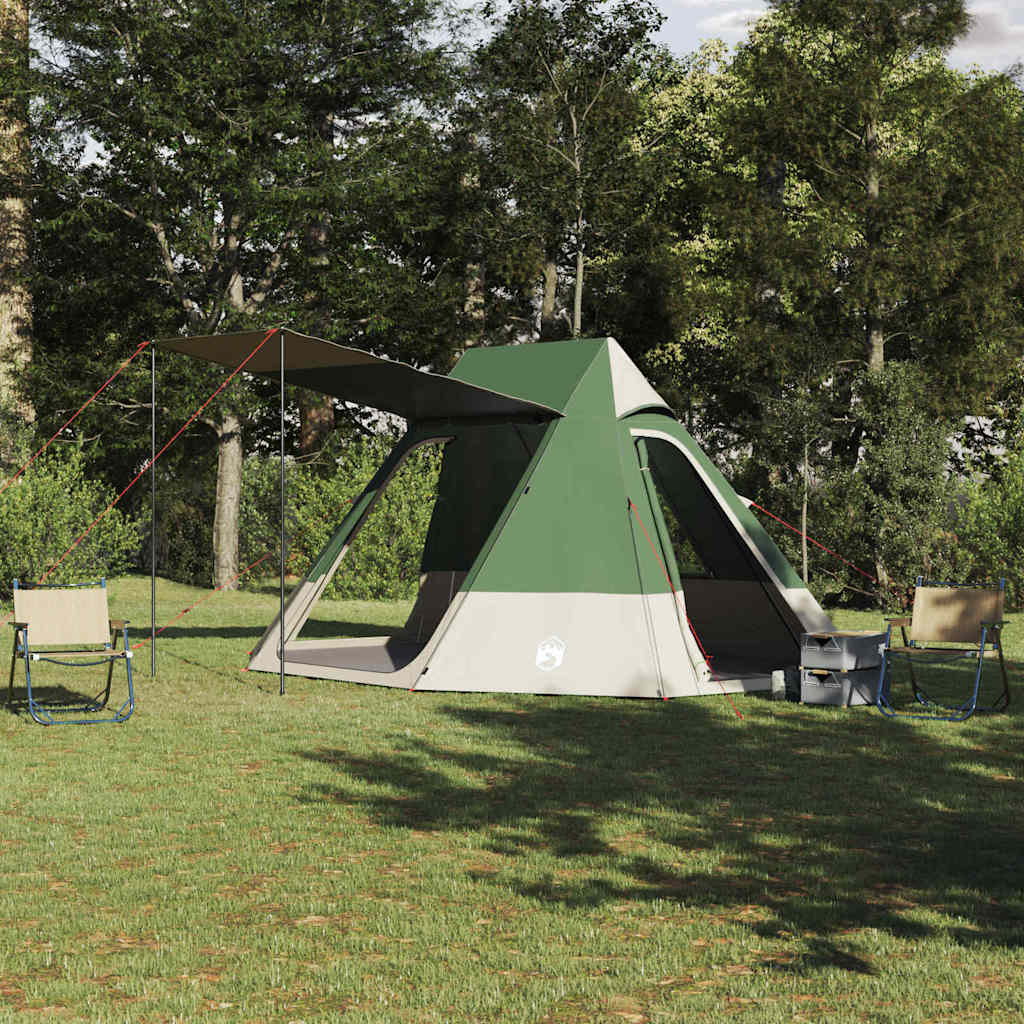Kamping šator s krovom Zelena 482 x 360 x 227 cm taft