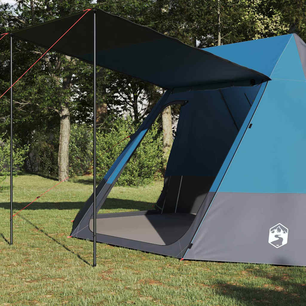 Kamping šator s krovom s pohranom Plava 482 x 360 x 227 cm taft