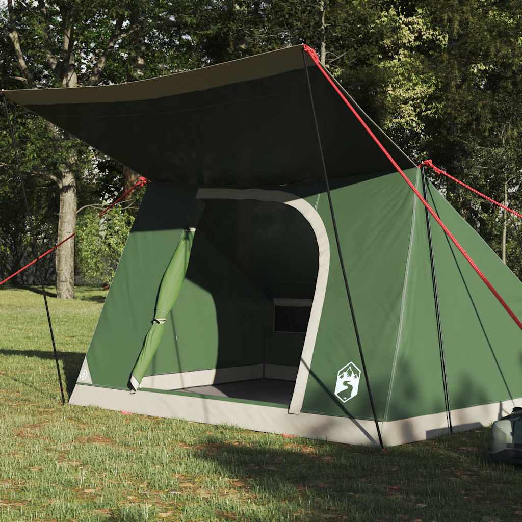 Kamping šator s krovom Zelena 223 x 163 x 130 cm taft