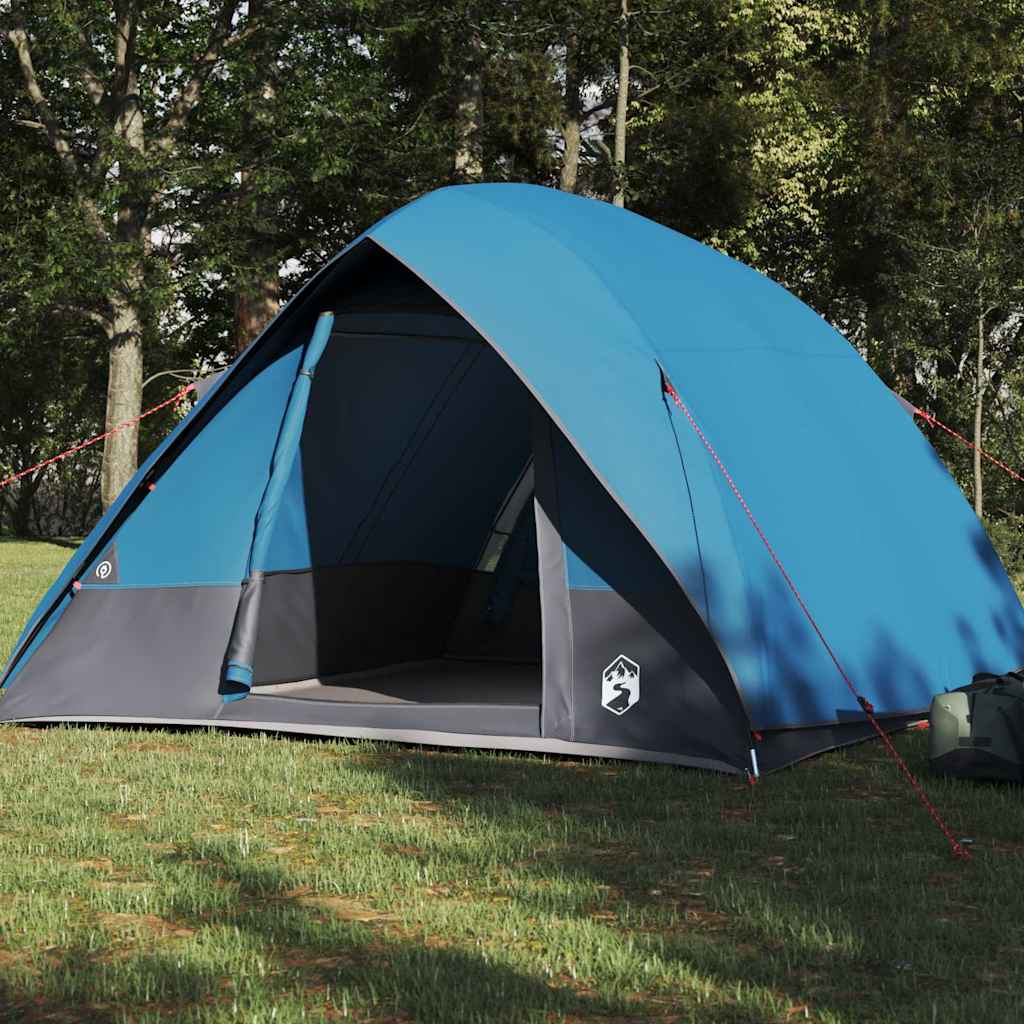 Kamping šator s krovom s pohranom Plava 275 x 230 x 140 cm taft