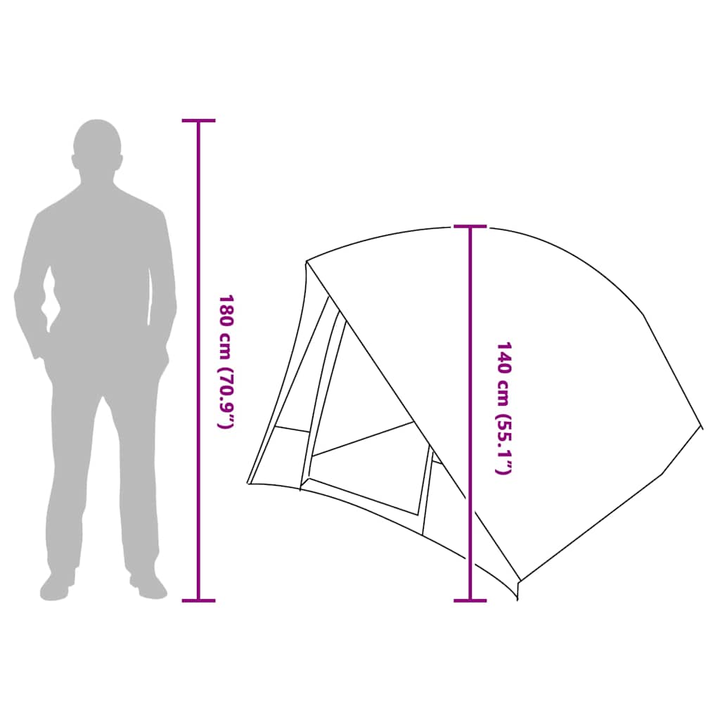 Kamping šator s krovom s pohranom Plava 275 x 230 x 140 cm taft