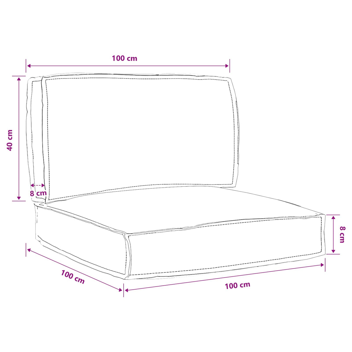 Set jastučića za palete Cvjetni 2 pcs Zeleni Uzorak Lista