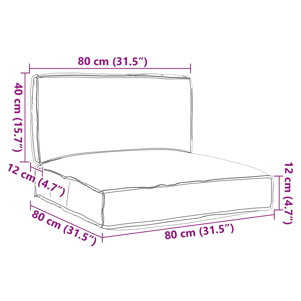 Set jastučića za palete 2 pcs Antracit Oxford tkanina
