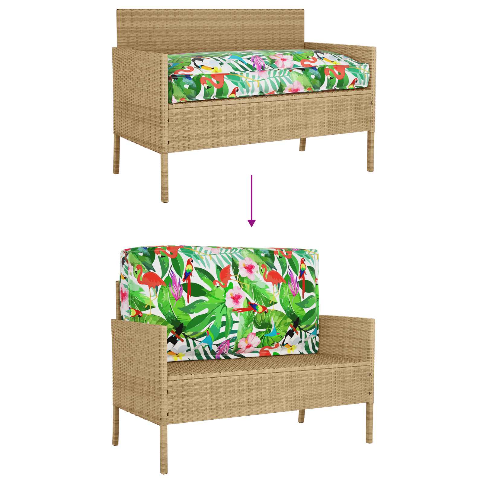 Set jastučića za palete 2 pcs Krema Oxford tkanina