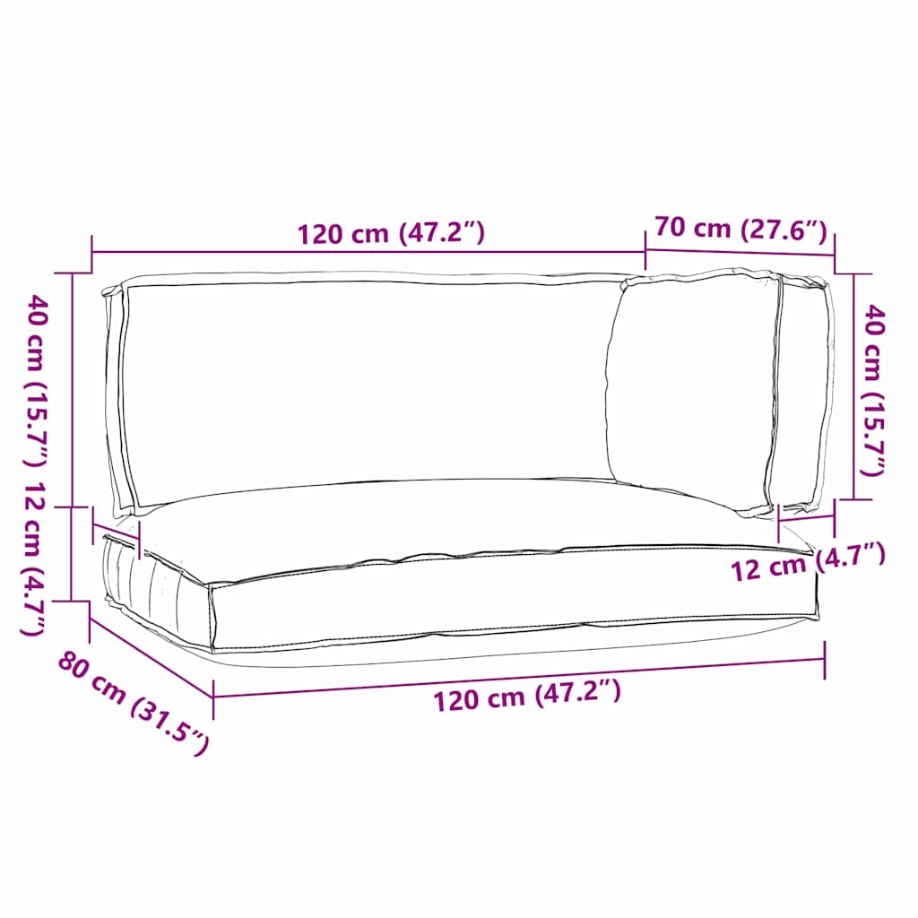 Set jastučića za palete 3 pcs Sivo-smeđa Oxford tkanina