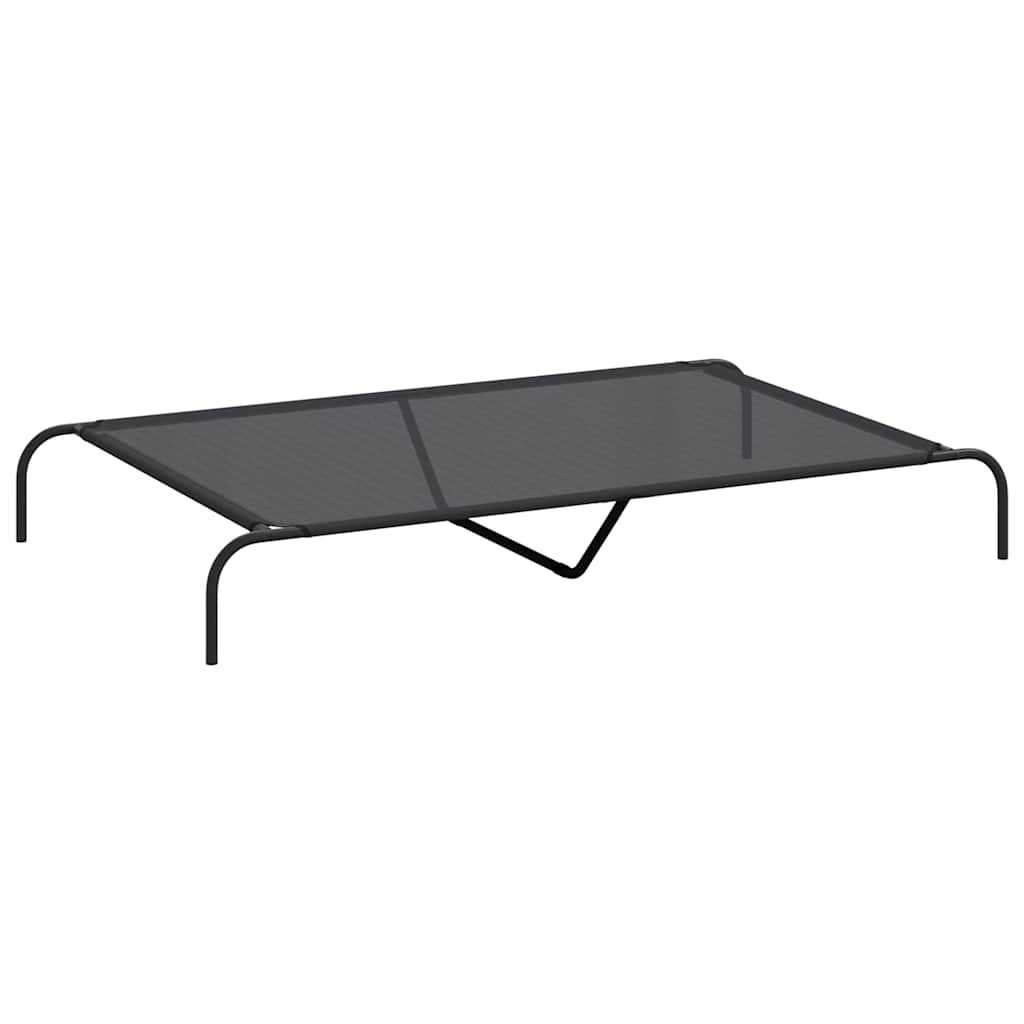 Povišeni krevet za pse crni 150x90x20 cm tekstil i čelik
