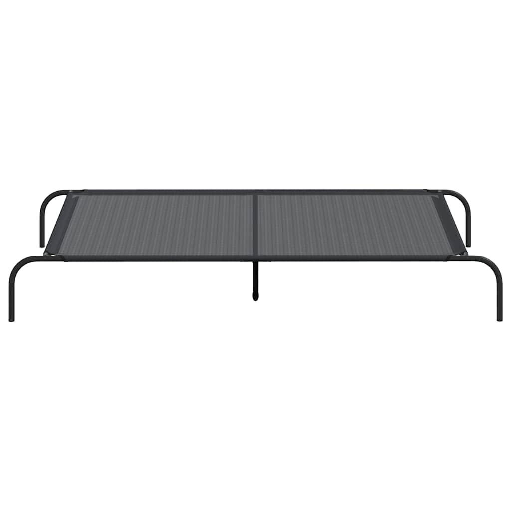 Povišeni krevet za pse crni 150x90x20 cm tekstil i čelik