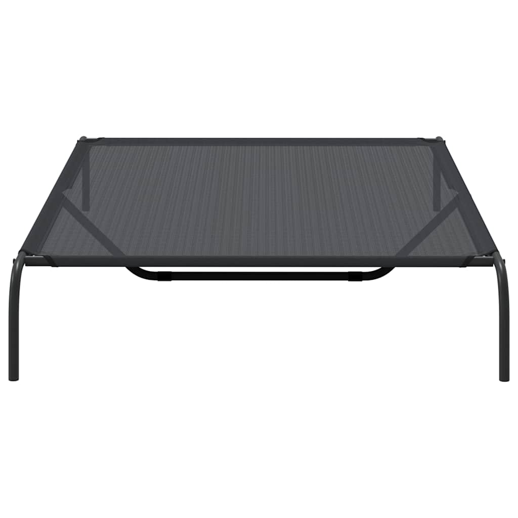 Povišeni krevet za pse crni 150x90x20 cm tekstil i čelik
