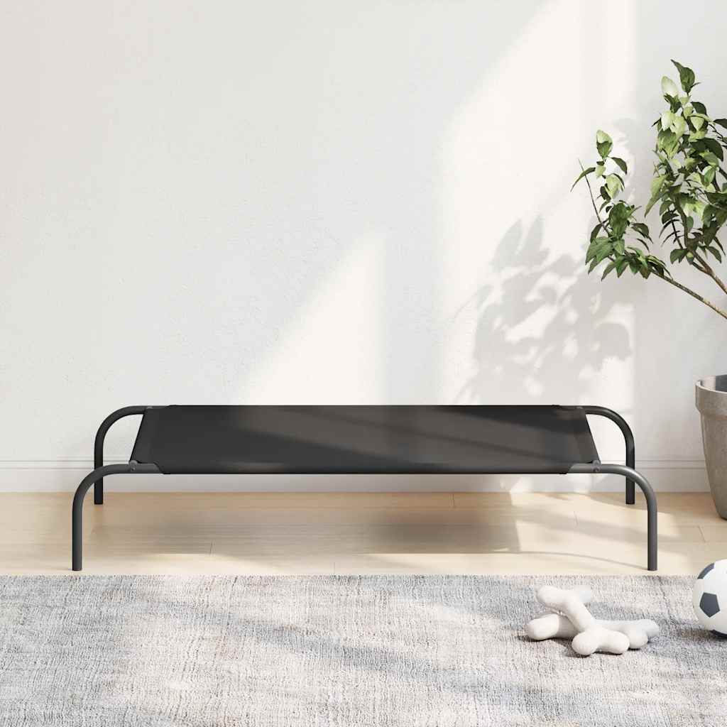 Povišeni krevet za pse crni 110x65x20 cm Oxford tkanina i čelik