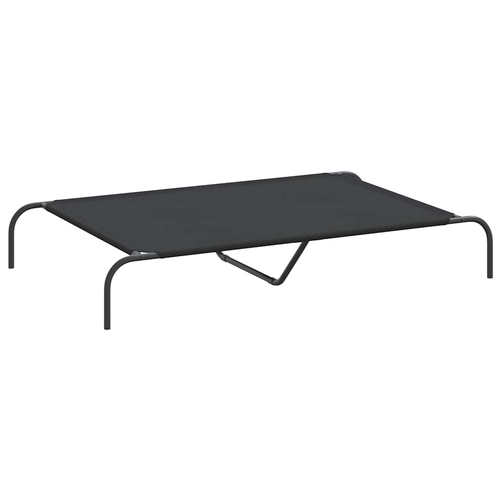 Povišeni krevet za pse crni 130x80x20 cm Oxford tkanina i čelik