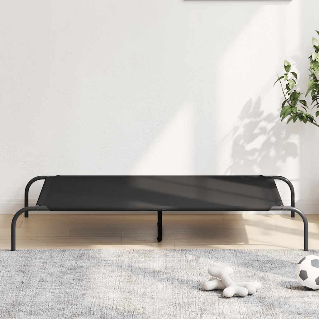 Povišeni krevet za pse crni 130x80x20 cm Oxford tkanina i čelik