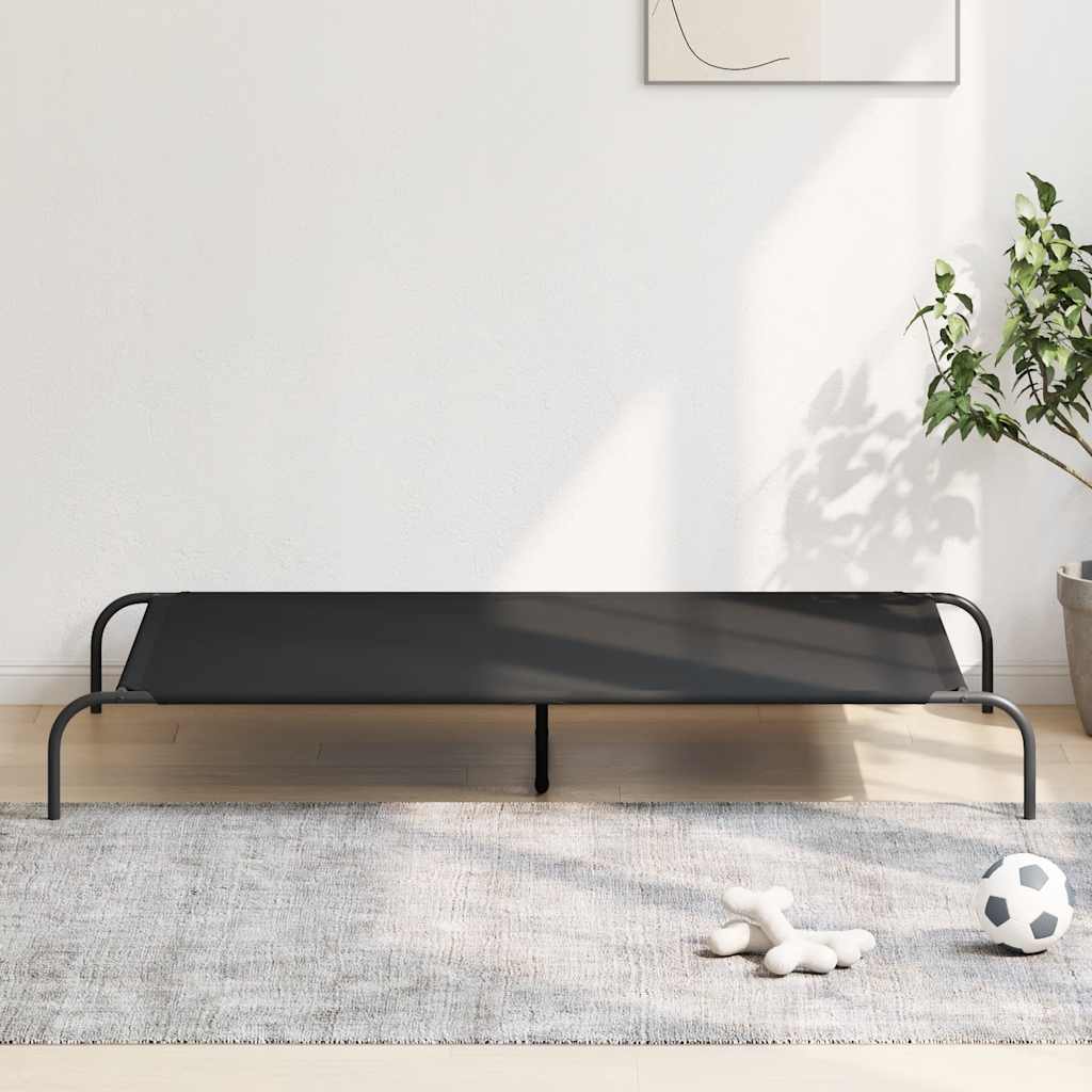 Povišeni krevet za pse crni 150x90x20 cm Oxford tkanina i čelik
