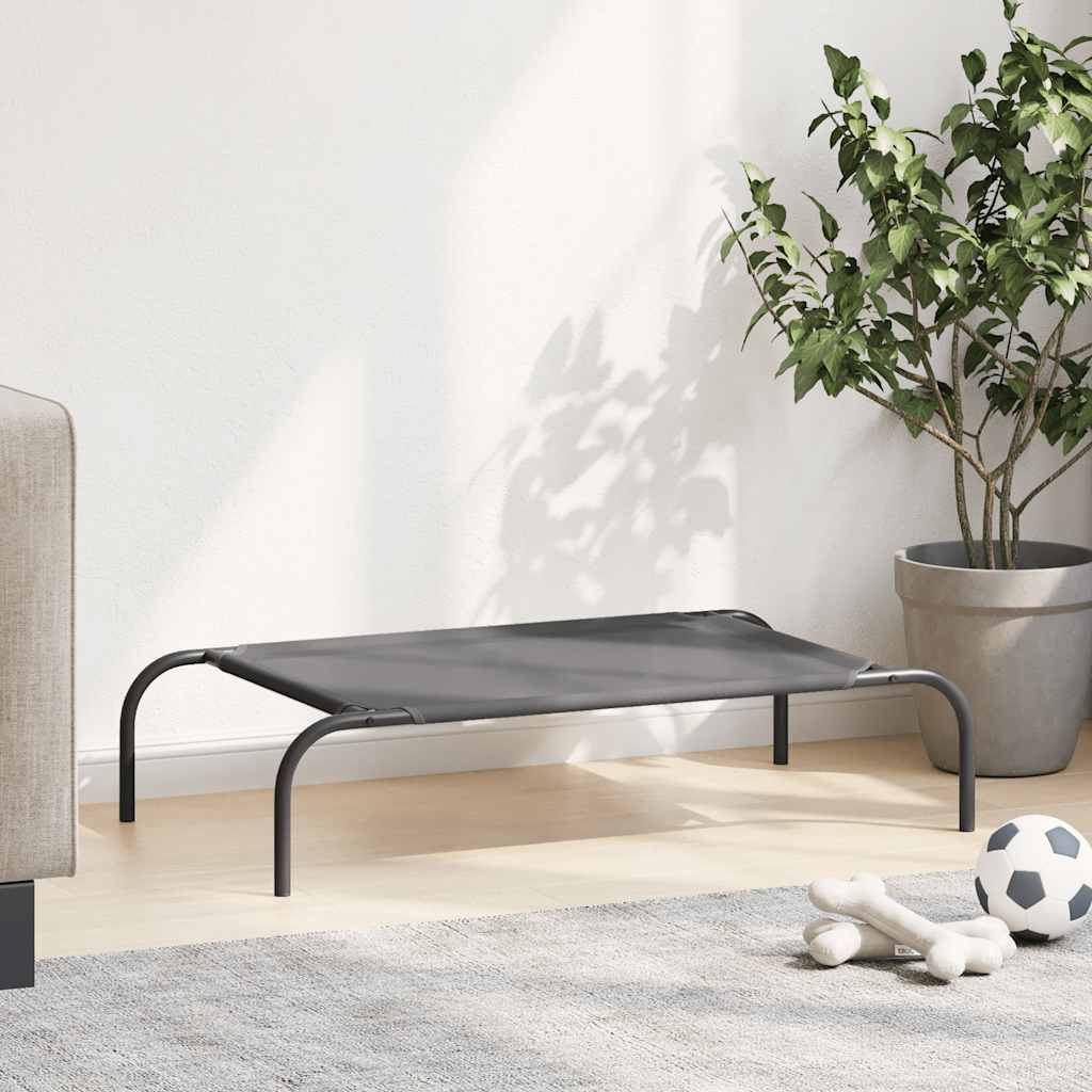 Povišeni krevet za pse sivi 90x50x20 cm tekstil i čelik