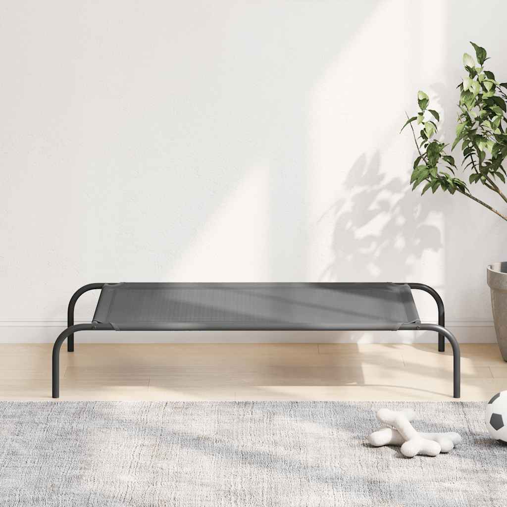 Povišeni krevet za pse sivi 110x65x20 cm tekstil i čelik
