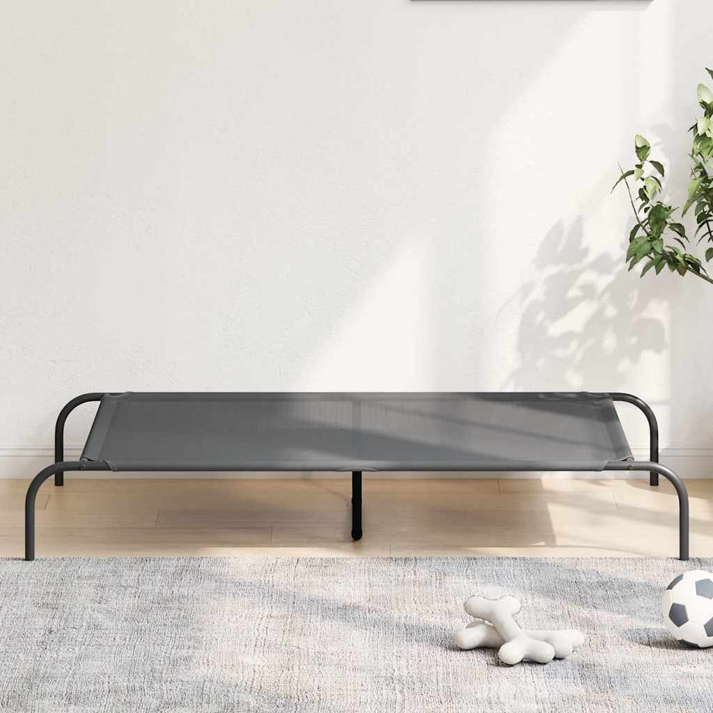 Povišeni krevet za pse sivi 130x80x20 cm tekstil i čelik