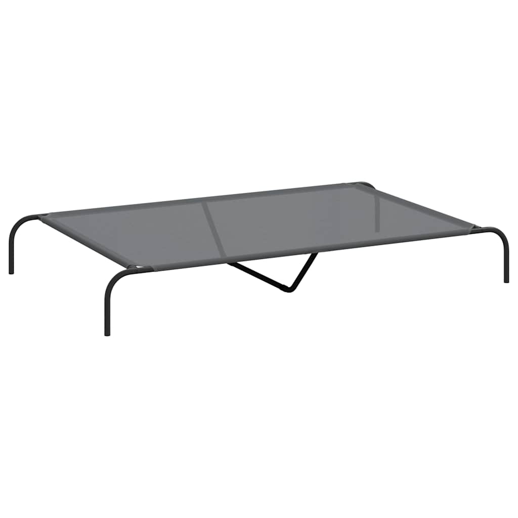Povišeni krevet za pse sivi 150x90x20 cm tekstil i čelik