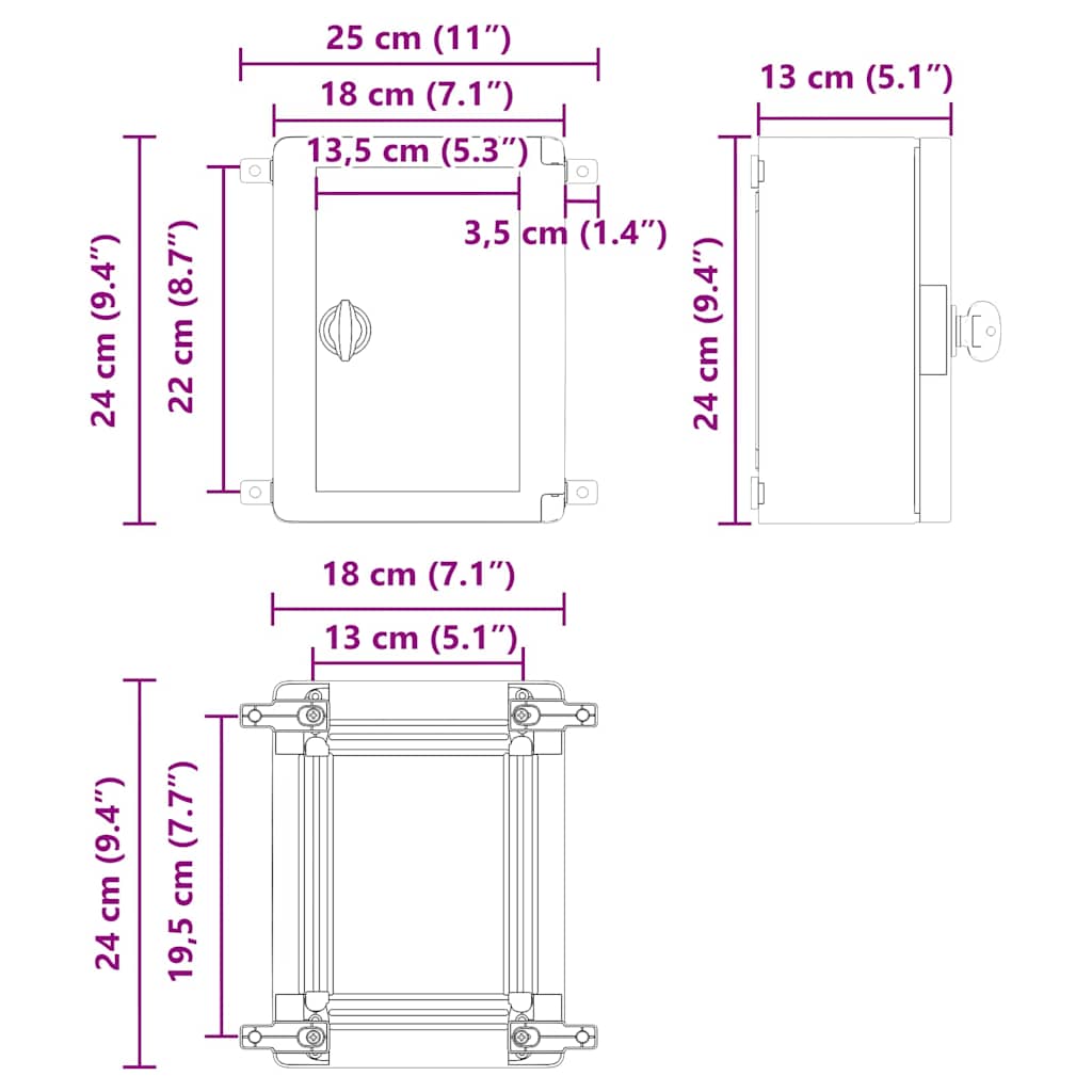 Upravljački ormar Siva 25 x 13 x 24 cm ABS plastika