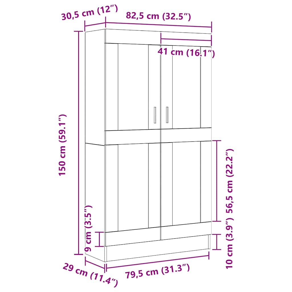 Ormarić za knjige Crni hrast 82,5 x 30,5 x 150 cm
