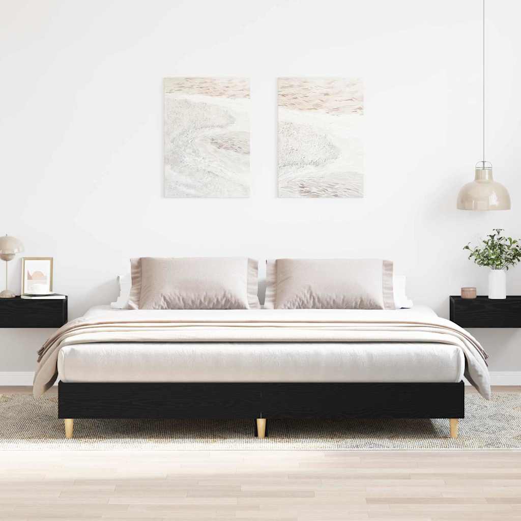Krevetna konstrukcija Crni hrast 203 x 203 x 25 cm