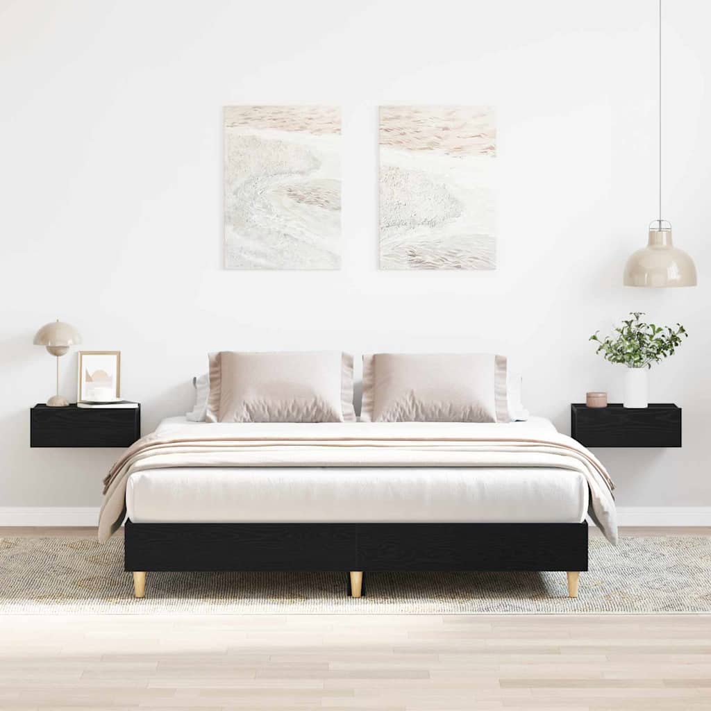 Krevetna konstrukcija Crni hrast 203 x 143 x 25 cm
