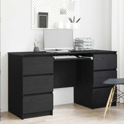 Stol s ladicama Crni hrast 140 x 50 x 76 cm Konstruirano drvo